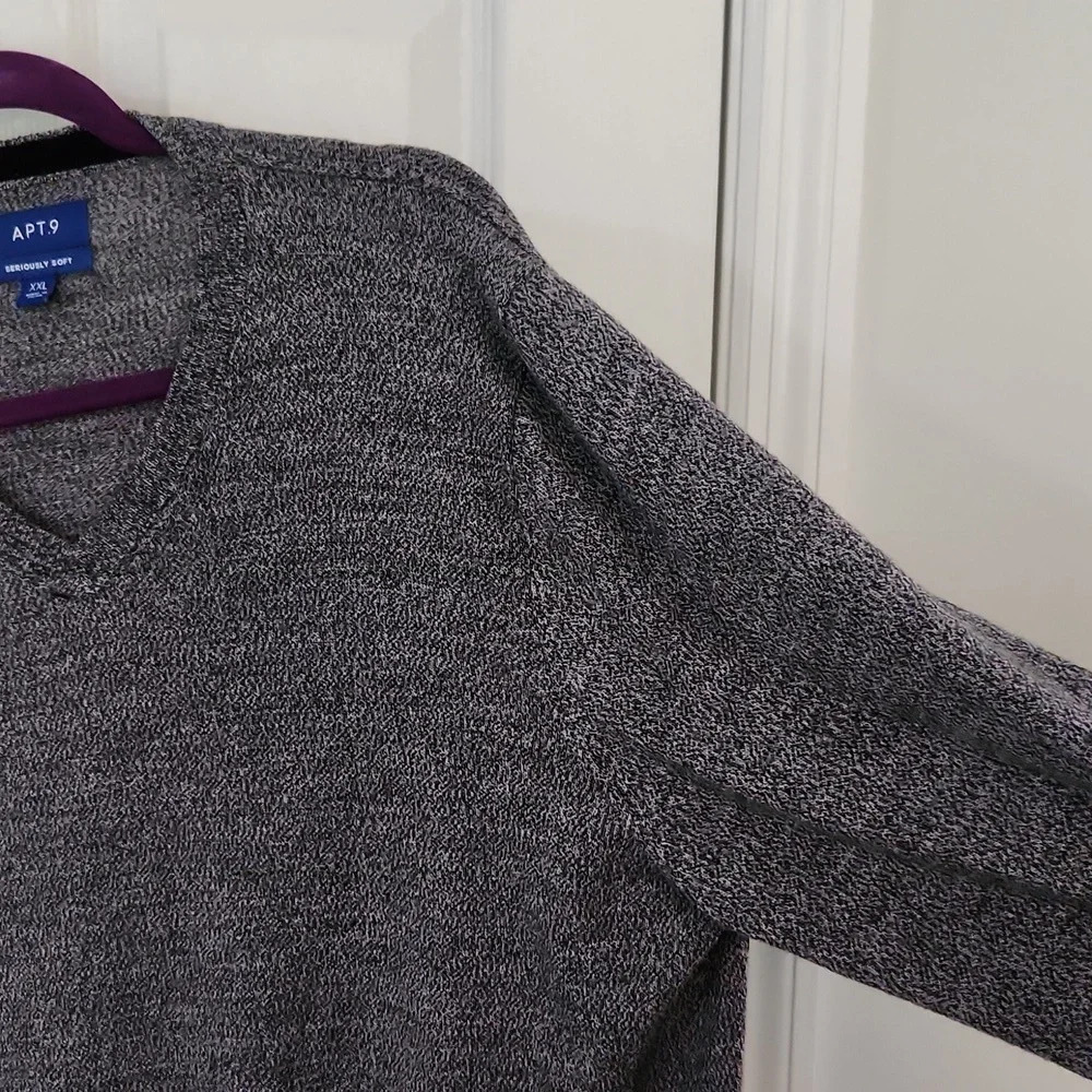Dark Grey Apt 9 V Neck Sweater - Picture 7 of 13